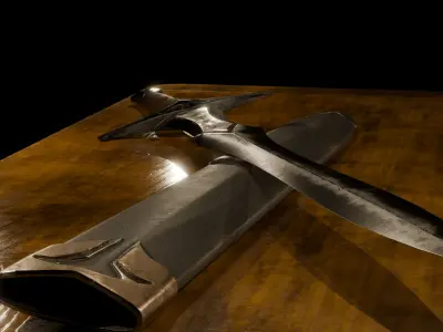 Sword-Short Sword-Sword Case Low-poly 3D model