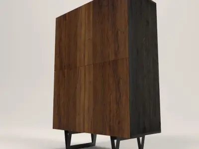 Rubio wood cabinet Low-poly 3D model