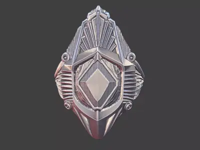 futuristic tribal geometric ring 3D print model