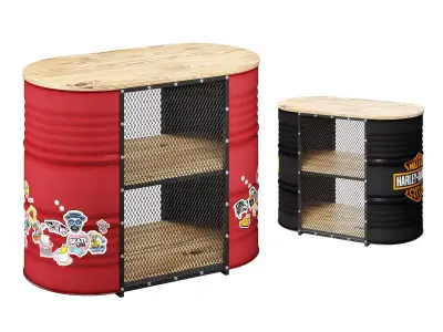 Barrel reception desk 3D model