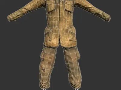 Military World War 2 Soldier Uniform Game Ready Low-poly 3D model