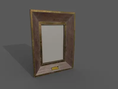 Antique Wooden Wall Mirror Frame - Low Poly PBR Low-poly 3D model