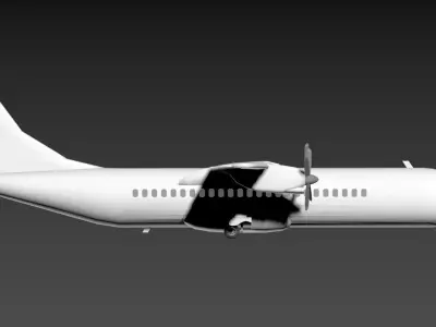 model of an airplane with two propellers Low-poly 3D model