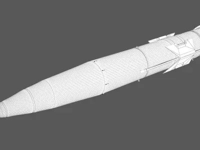 9M79 Tochka Tactical Missile- SS 21 Scarab Low-poly 3D model