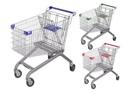 Shopping Carts BLENDER 3D Model Cycles 3D model