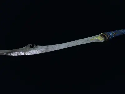 Scimitar with Celestite Gem Hilt Low-poly 3D model