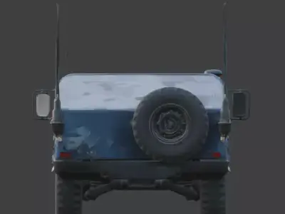 Damaged Armored Humvee Military Vehicle 3D Model V04 Low-poly 3D model