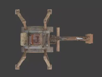 Post-Apocalyptic Spider Excavator Low-poly 3D model