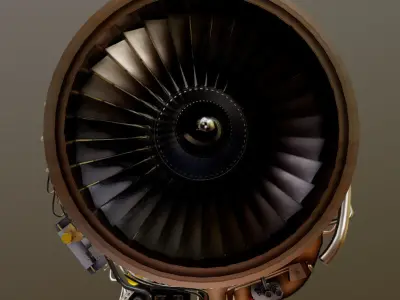 Airbus A320 Airplane Enigne Turbofan 3D model