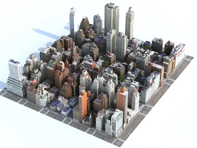 Manhattan District 05 Low Poly 3D model