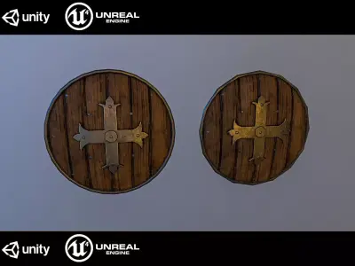 Medieval shield Free low-poly 3D model