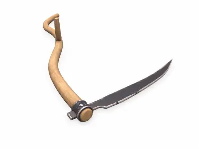 Scythe Low-poly PBR Free low-poly 3D model
