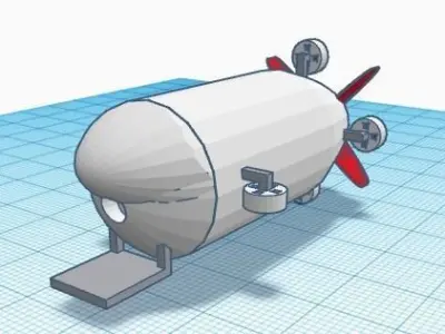 low poly submersible pack Low-poly 3D model