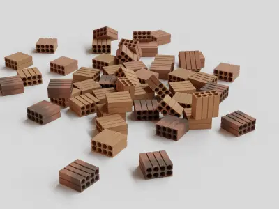 8 Holes Brick Low-poly 3D model