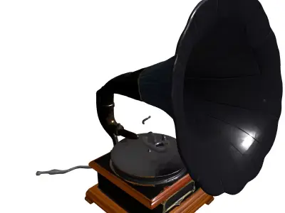Vintage Gramophone Phonograph 3D Model Low-poly 3D model