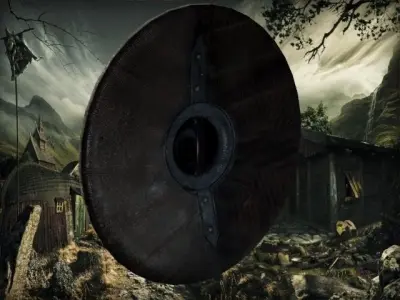 viking shield Low-poly 3D model 20