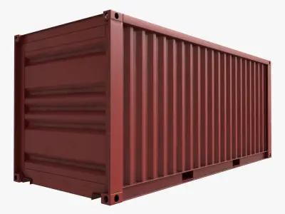 Shipping Container Dry 20-foot Red Dirty 3D model