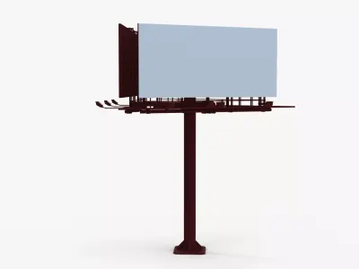 Billboard 3 Red Low-poly 3D model