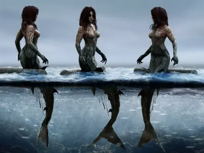 Mermaid  Low-poly 3D model