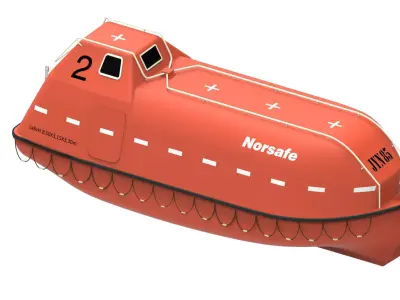 Lifeboat with number 3D model