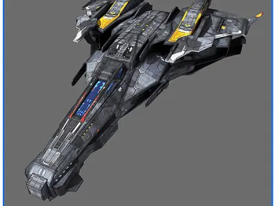SciFi Army Human SpaceShips 01 Low-poly 3D model