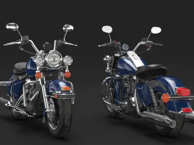 Classic Cruiser Motorcycle 3D model