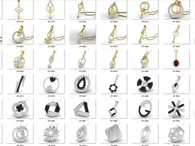 Diamond pendent 100 cad files part 04 3D print model