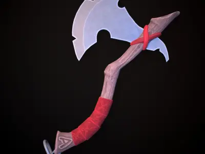 Stylized Axe Low-poly 3D model 4