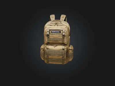 Survival Backpack Low-poly 3D model