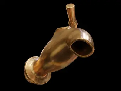 water tap copper Low-poly 3D model