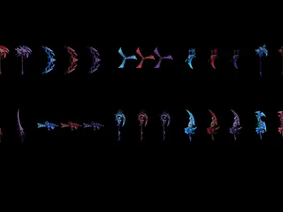 Frozen Bone Weapons 3D Model Pack