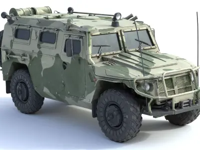 GAZ 2330 Tigr HMMWV Low-poly 3D model