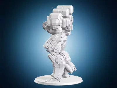 Heavy Battle Mech Robot Figurine 3D print model