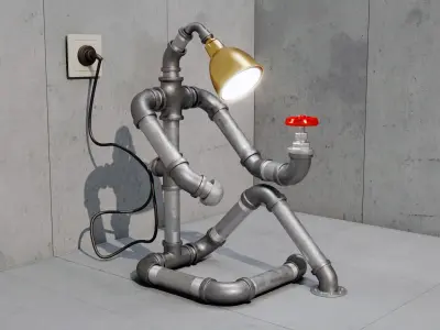 Pipe Decorative Lamp 2 3D model
