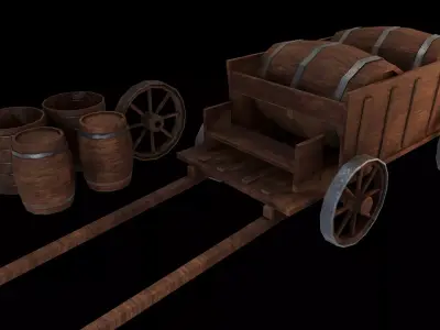 Medieval Asset kit Low-poly 3D model