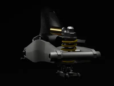 Motorcycle Swingarms Set with Prolink Suspension Low-poly 3D model
