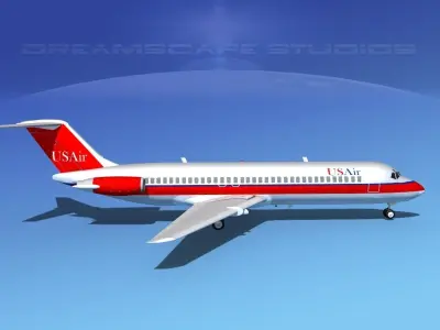 Douglas DC-9-30 US Air 3D model