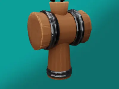 Stylized Hammer Low Poly Game Ready PBR Low-poly 3D model