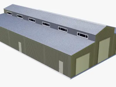 warehouse Low-poly 3D model Low-poly