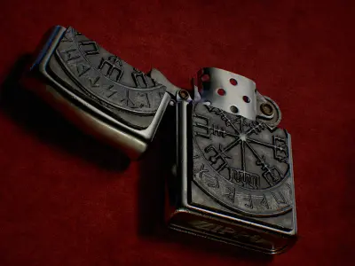 zippo  lighter  realistic  Low-poly 3D model