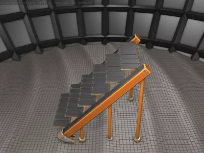 Sci-Fi Stairs - 16 - Orange Version Low-poly 3D model