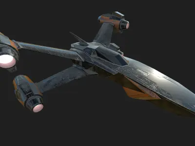 Spacecraft N4 Low-poly 3D model