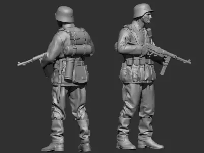 German Soldier WW2 Free 3D print model