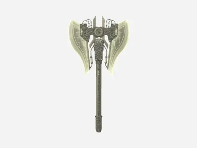 SciFi War Axe B10 Digital Camo - Sci Fi Weapon Design Low-poly 3D model