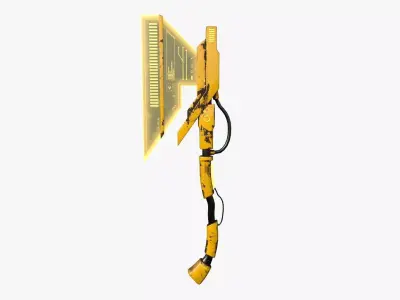 SciFi War Axe A08 Yellow - Sci Fi Weapon Design Low-poly 3D model