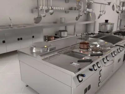 Commercial Kitchen Equipments 3D model