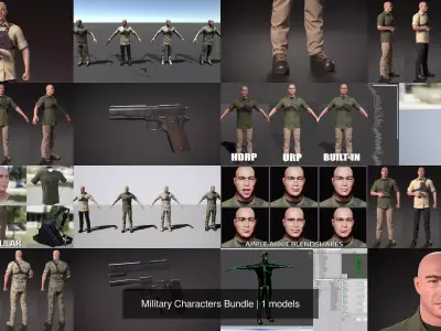Military Characters Bundle 3D Model Pack