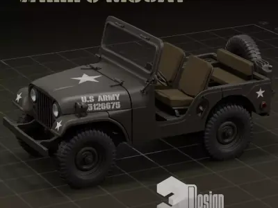 JEEP WILLYS M38A1  1-87 HO - SCALE 3D print model