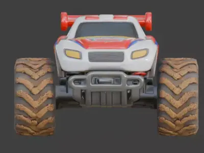Stylized Mud-Racer RC Car 3D Model Low-poly 3D model