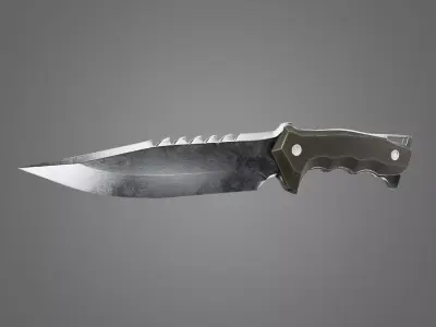 Tactical Knife 3D Model PBR Free low-poly 3D model